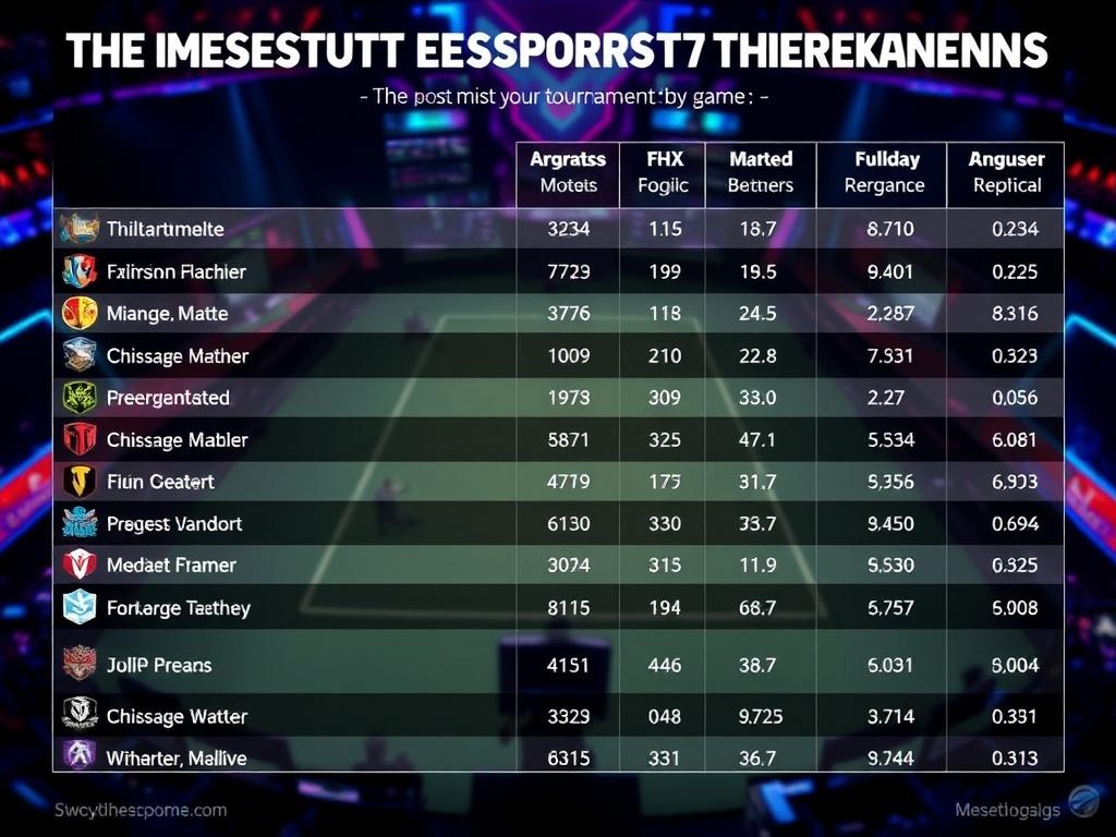     Les jeux e-sport les plus populaires et leurs scènes compétitives.. Tableau : grands tournois par jeu (exemples)