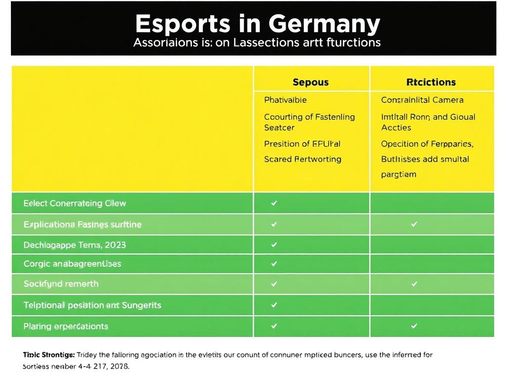     E-Sport in Deutschland: Verbände und Strukturen.. Tabla: Comparativa de actores y funciones